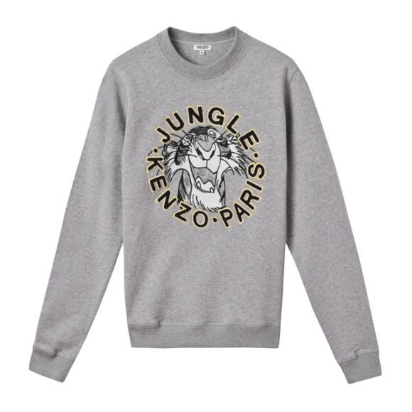 Kenzo x Disney Jungle Book Gray Shere Khan Crewneck Pullover Sweatshirt - Picture 1 of 10